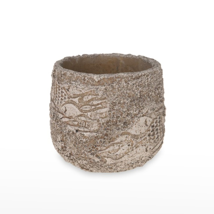 Vaso de cimento com Peixes Antique Grey